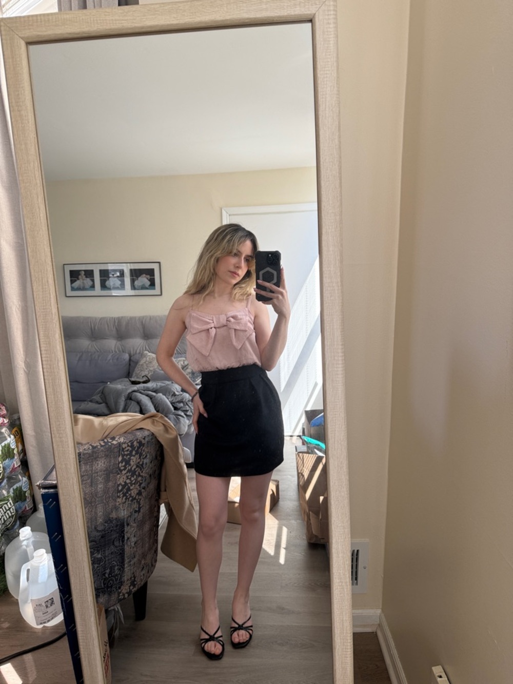 love...ady Blush and Black Dress